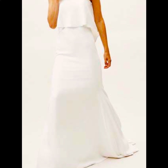 Whispers & Echoes White Strapless Wedding Dress Size 4 - Picture 2 of 7